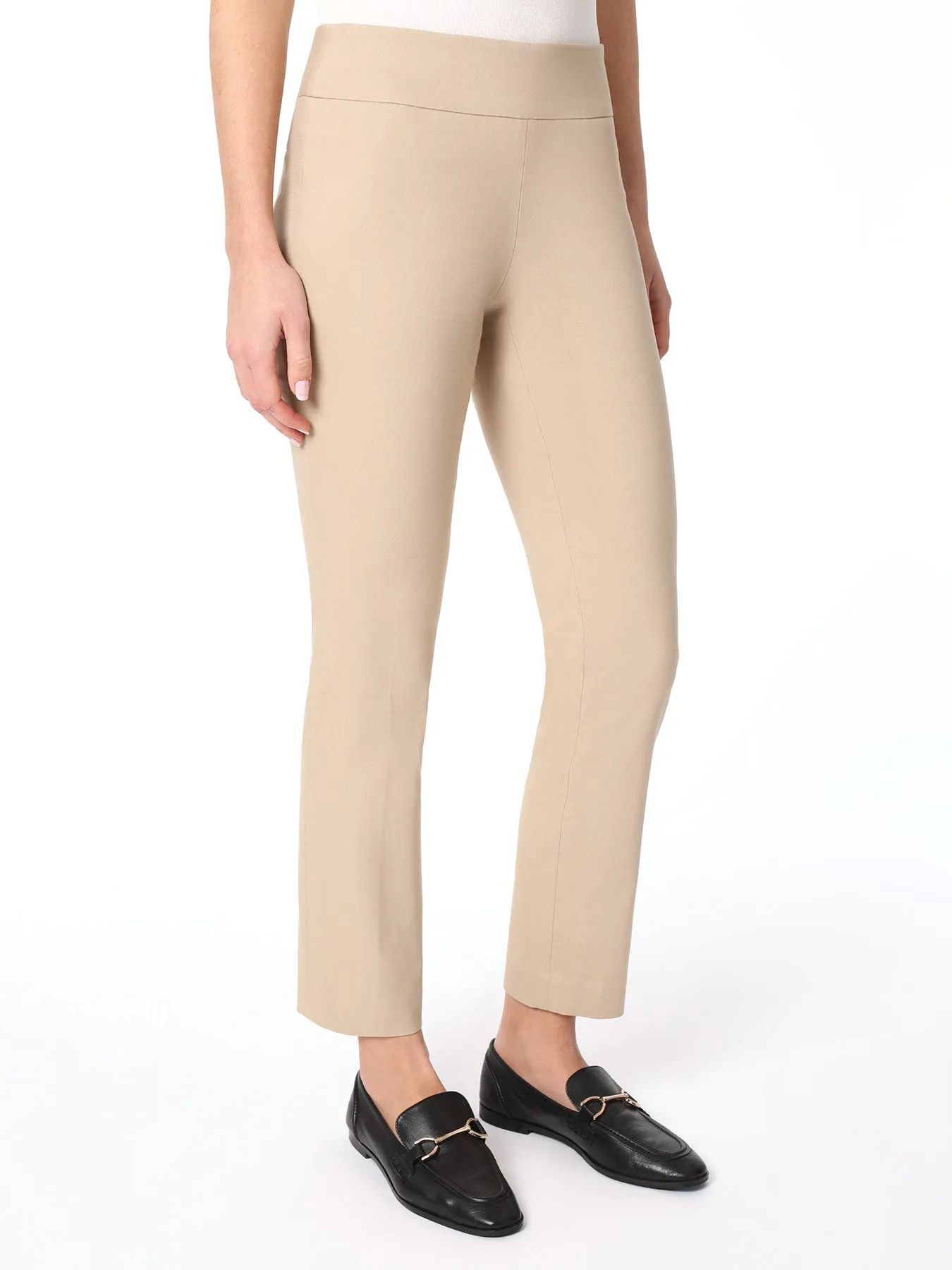 Solid Stretch Pull-On Straight Leg Pant