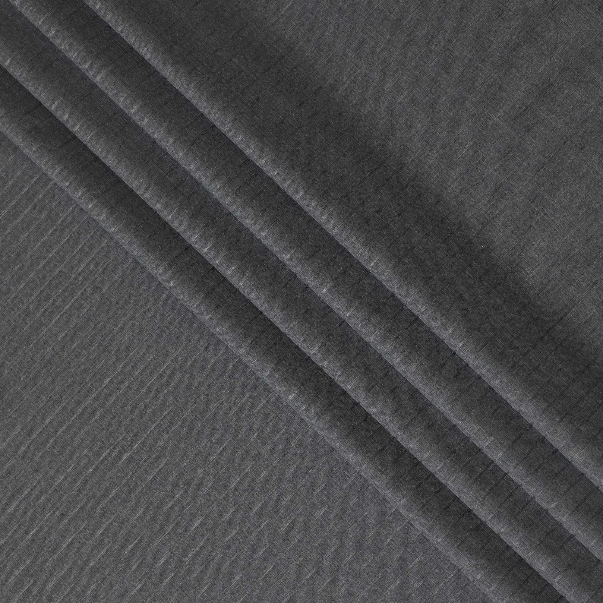 Sophisticated Grey Pinstripe Wool Fabric-D17550