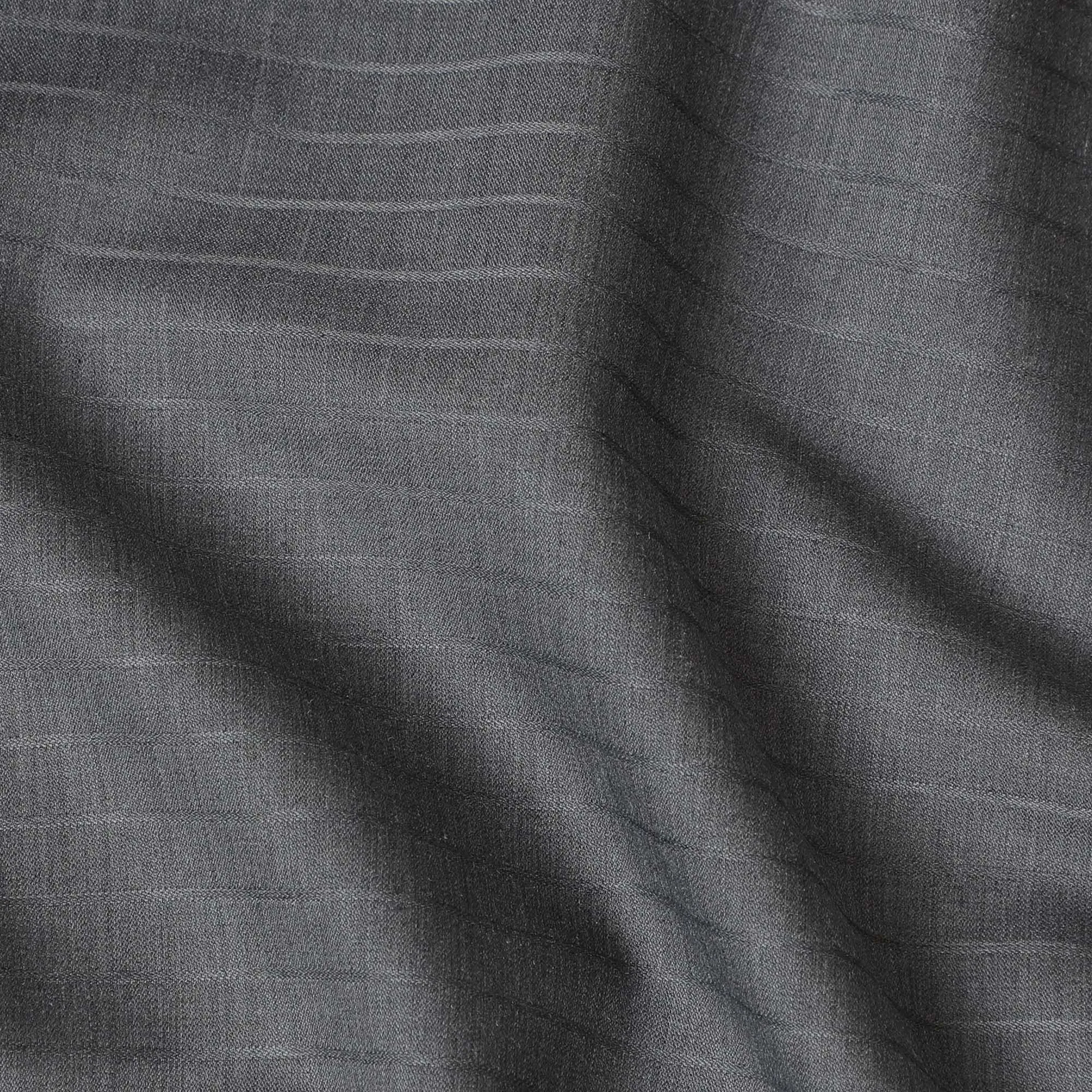 Sophisticated Grey Pinstripe Wool Fabric-D17550