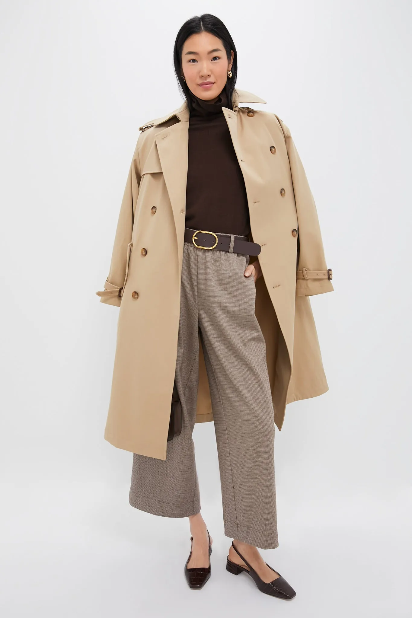 Surrey Tan Cotton Twill Trench Coat