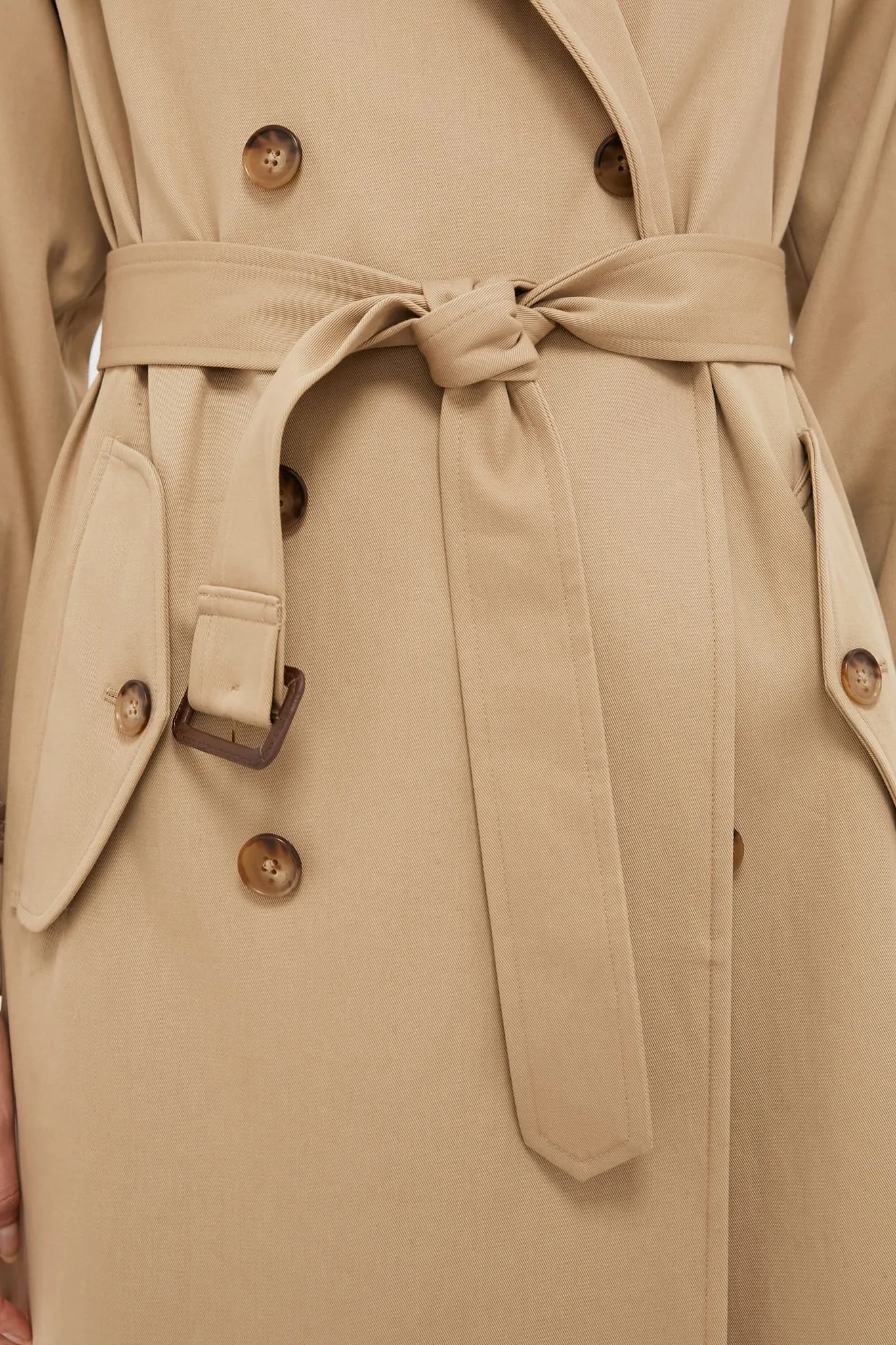 Surrey Tan Cotton Twill Trench Coat