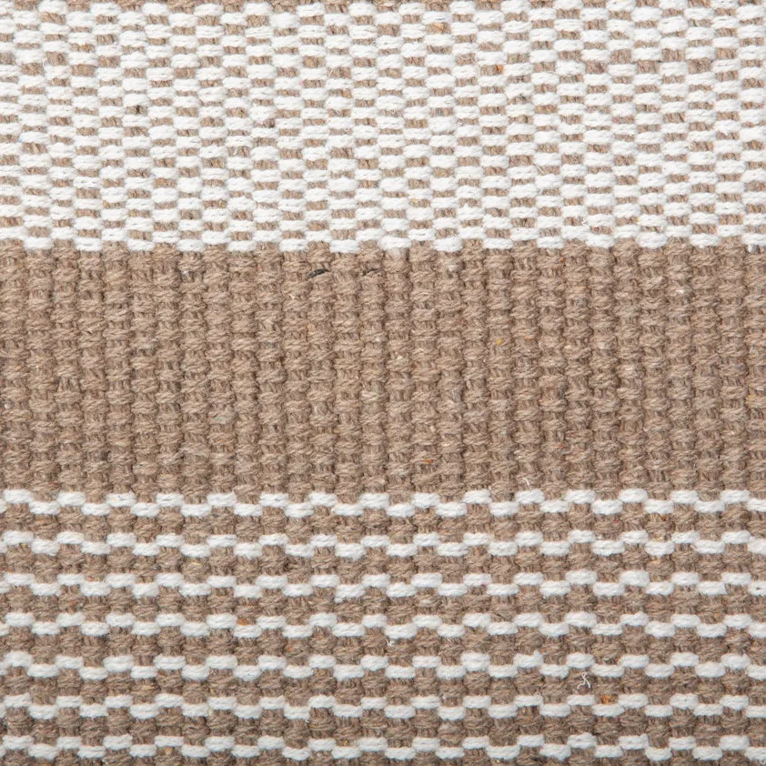 Tan and Cream Stripe Cotton Rug