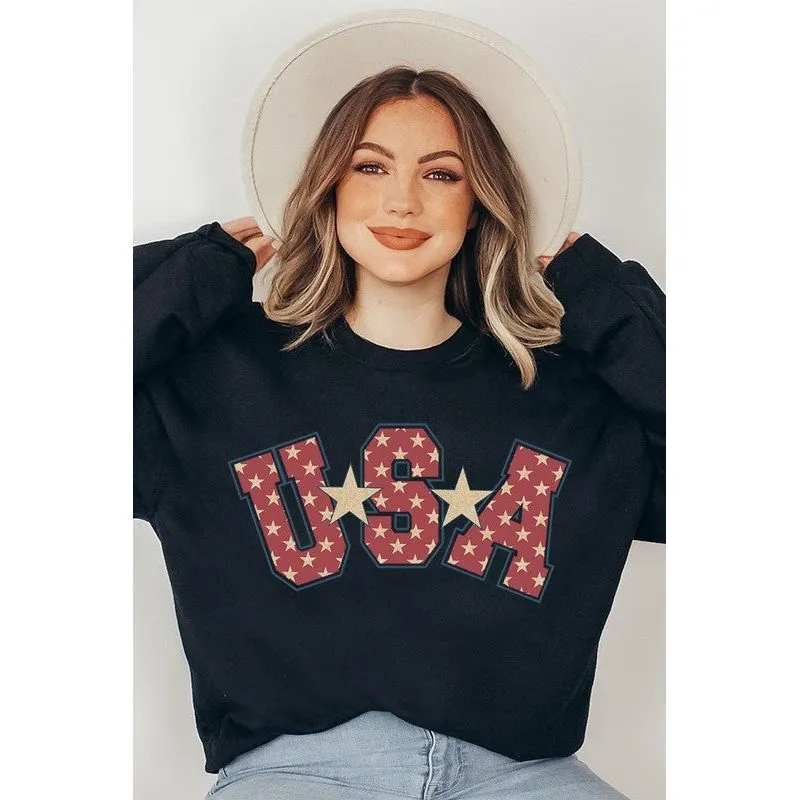 USA Star America Oversized Graphic Sweatshirt