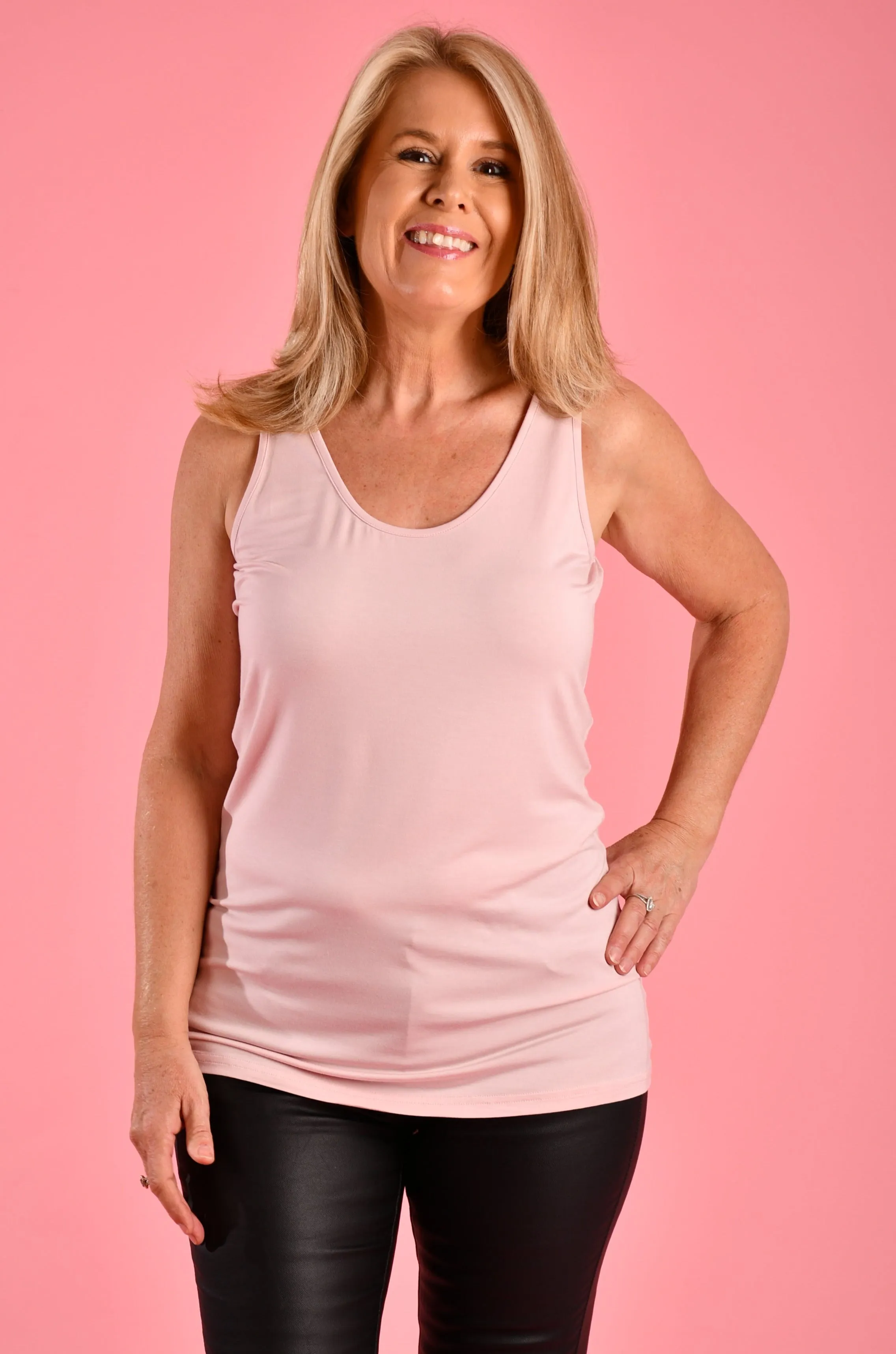 VGLT118 - BAMBOO LAYERING TANK - BABY PINK