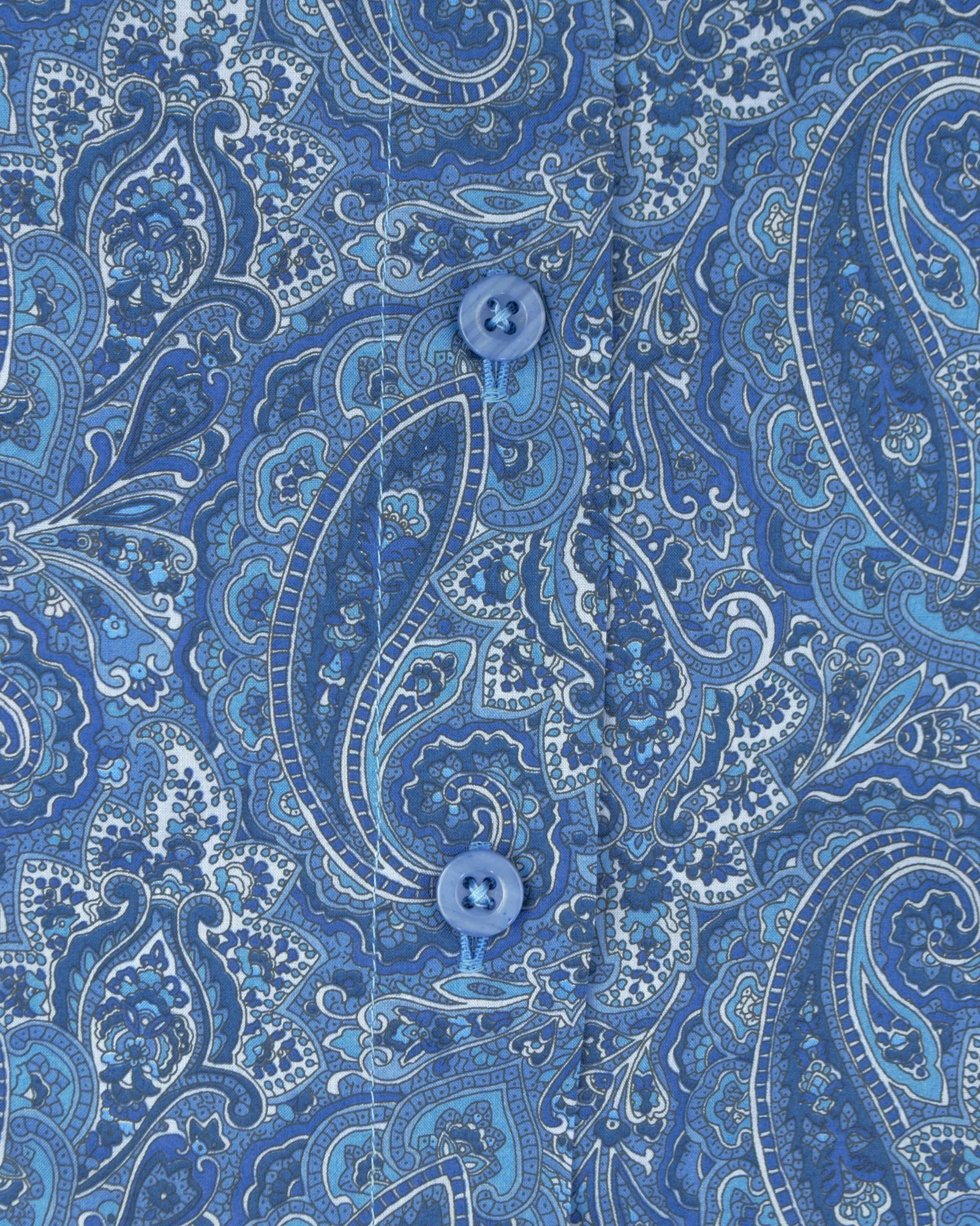 VINCENT & FRANKS S183636015F BLUE PAISLEY LIBERTY PRINT SLIM SC SHIRT