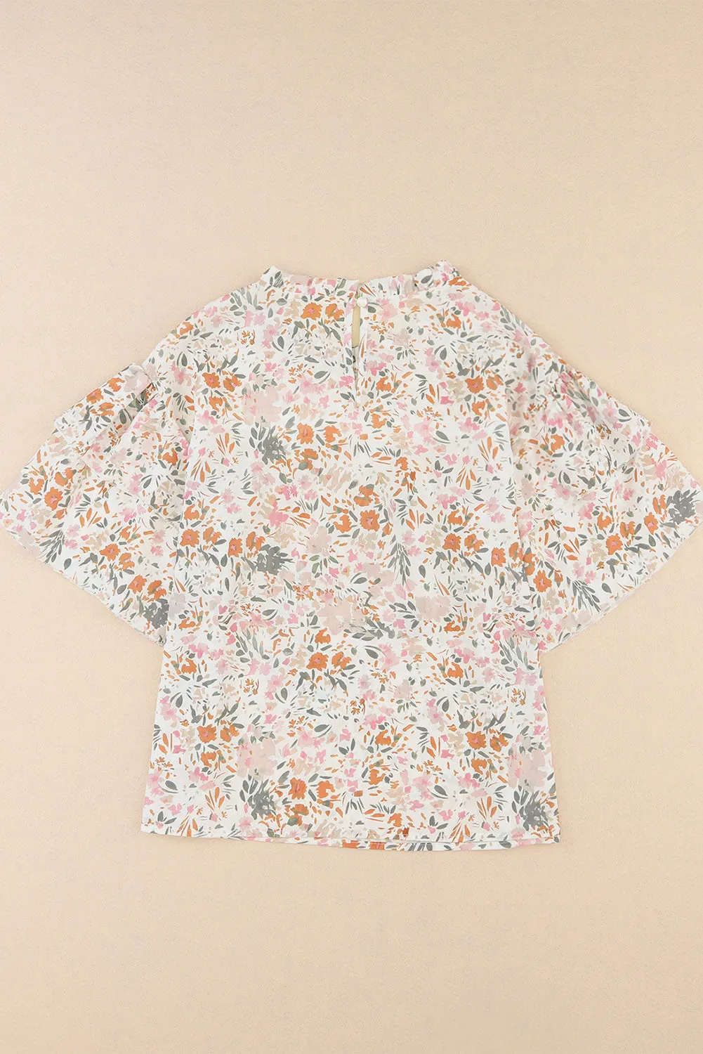 Women's Floral Print Button Loop Closure Blouse