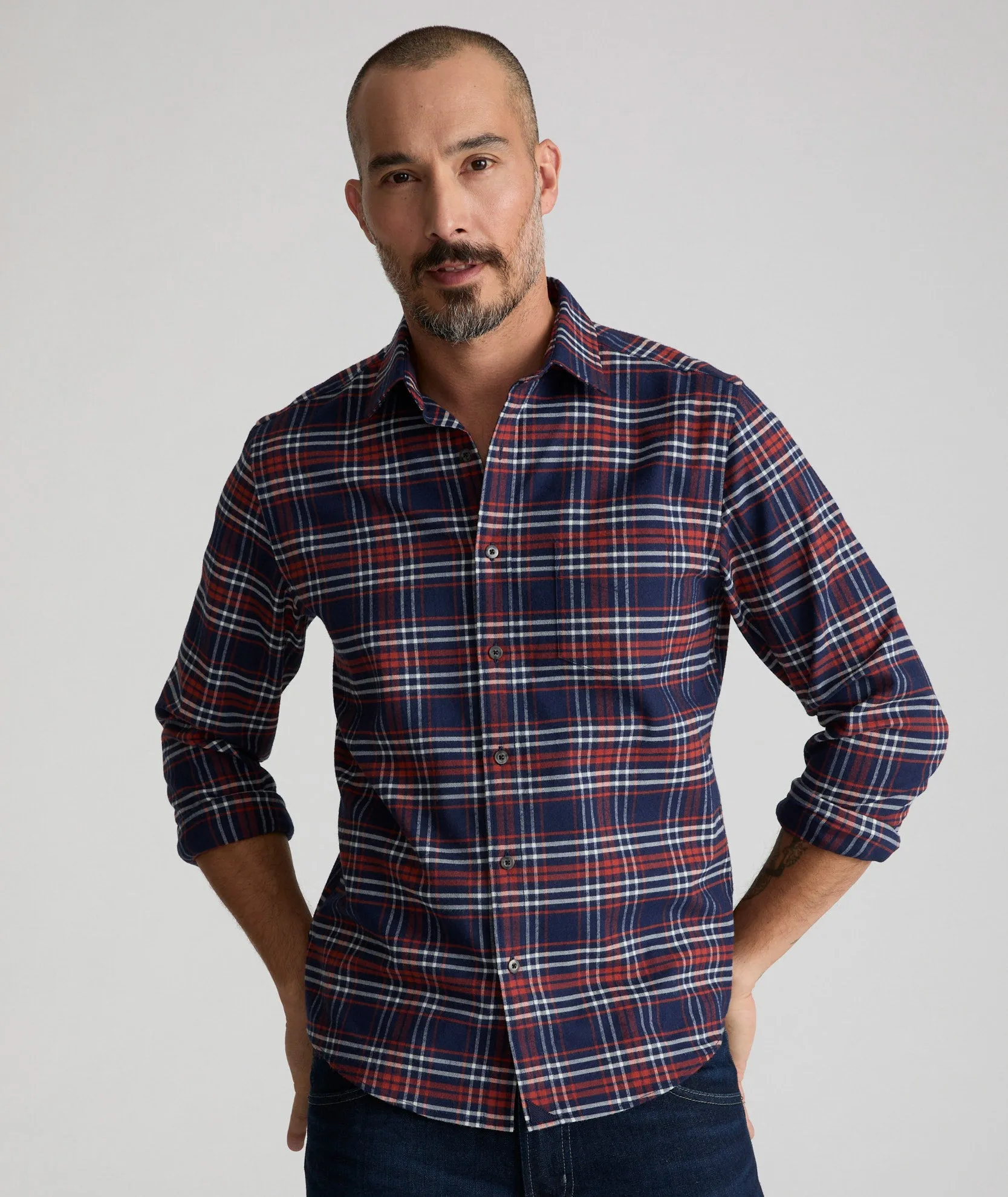 Wrinkle-Free Performance Flannel Trezari Shirt - FINAL SALE