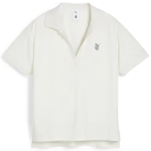 X QGC Womens Relaxed Crop Polo Warm White - SS24